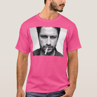 Camiseta Gerard Butler Retrato Branco Preto