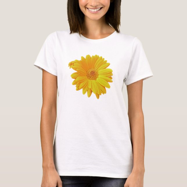Camiseta Gerbera Daisy (Gerbera hybrida) - Amarelo (Frente)