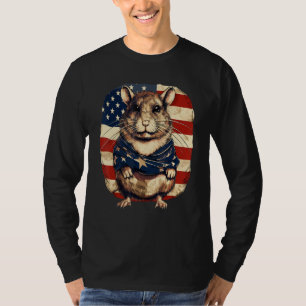 Camiseta Gerbil da Bandeira dos EUA de 4 de Julho 1