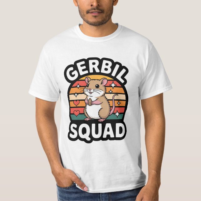 Camiseta Gerbil Squad Cute Retro Gerbil Lover Design (Frente)
