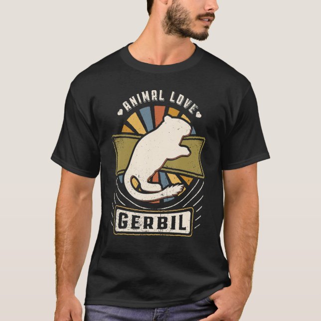 Camiseta Gerbil Vintage Classic Retro Animal (Frente)