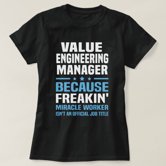 Camiseta Gerenciador de engenharia de valor (Frente do Design)