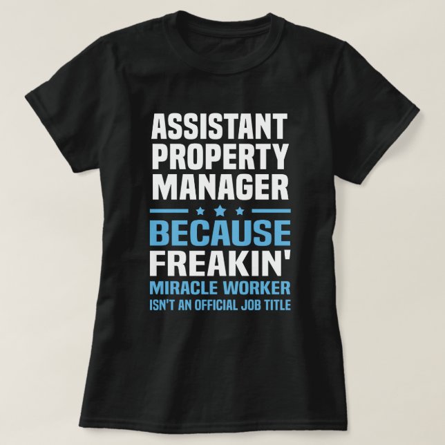 Camiseta Gerenciador de Propriedades do Assistente (Frente do Design)