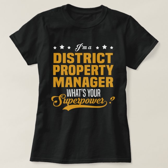 Camiseta Gerenciador de Propriedades do Distrito (Frente do Design)
