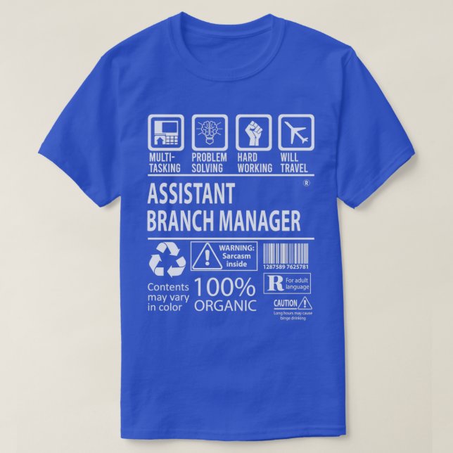 Camiseta Gerenciador de Ramificação do Assistente (Frente do Design)