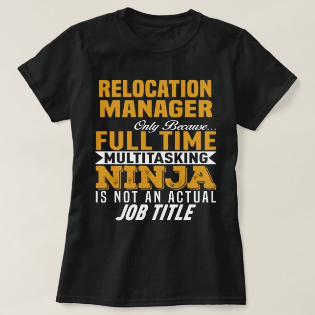 Camiseta Gerenciador de realocação (Frente do Design)