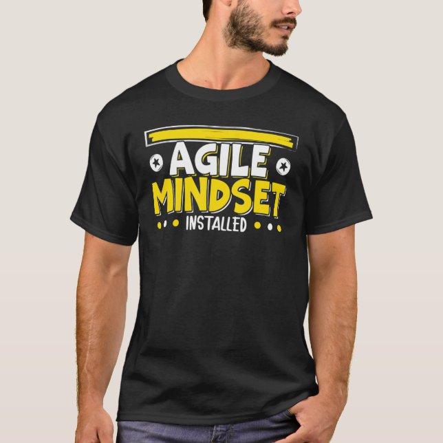 Camiseta Gerenciamento de projeto Agile Mindset instalado (Frente)