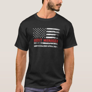 Camiseta Gerente de Auditoria Bandeira dos EUA Profissão Tí