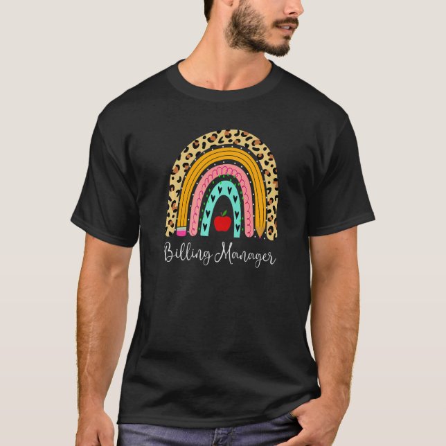 Camiseta Gerente de Cobrança Leopard Rainbow Contabilizando (Frente)