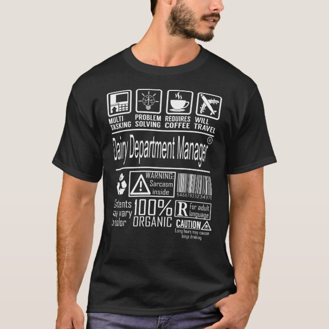 Camiseta Gerente de Departamento de Leite Multitarefa (Frente)