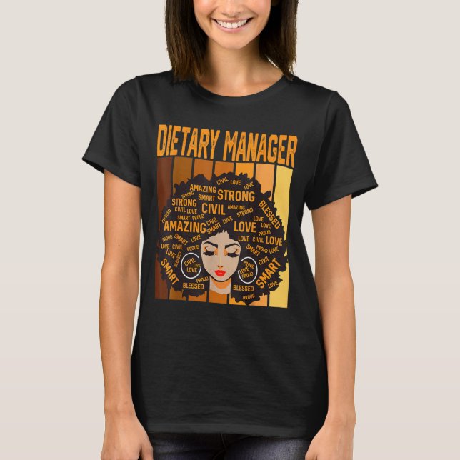Camiseta Gerente de Dieta Poderoso Mês da História Negra Pr (Frente)