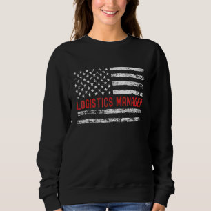 Camiseta Gerente de Logística Bandeira EUA Profissão Retro