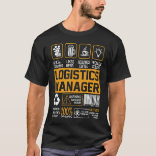 Camiseta Gerente de Logística Vintage Descrição Rótulo Orgu