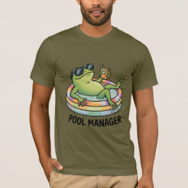 Camiseta Gerente de Piscina Sapo Engraçado Cartoon de Verão