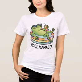 Camiseta Gerente de Piscina Sapo Engraçado Cartoon de Verão