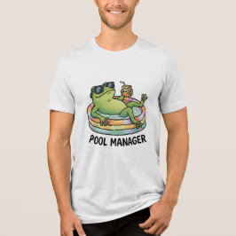 Camiseta Gerente de Piscina Sapo Engraçado Cartoon de Verão