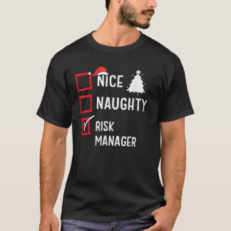 Camiseta Gerente de Risco de Natal Malvado Engraçado Férias