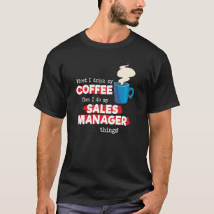 Camiseta Gerente de Vendas e Avaliações de Café Dizendo