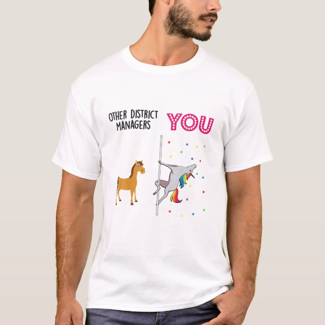 Camiseta Gerente distrital Funny Unicorn (Frente)