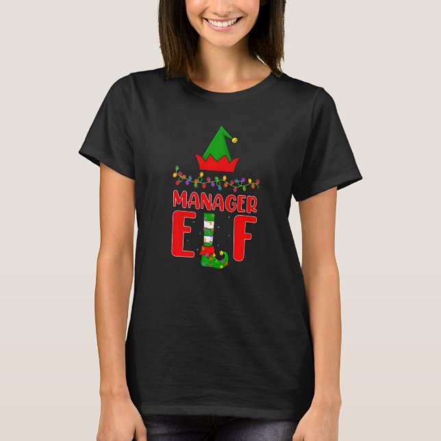 Camiseta Gerente Elf Match Family Lighting Natal (Frente)