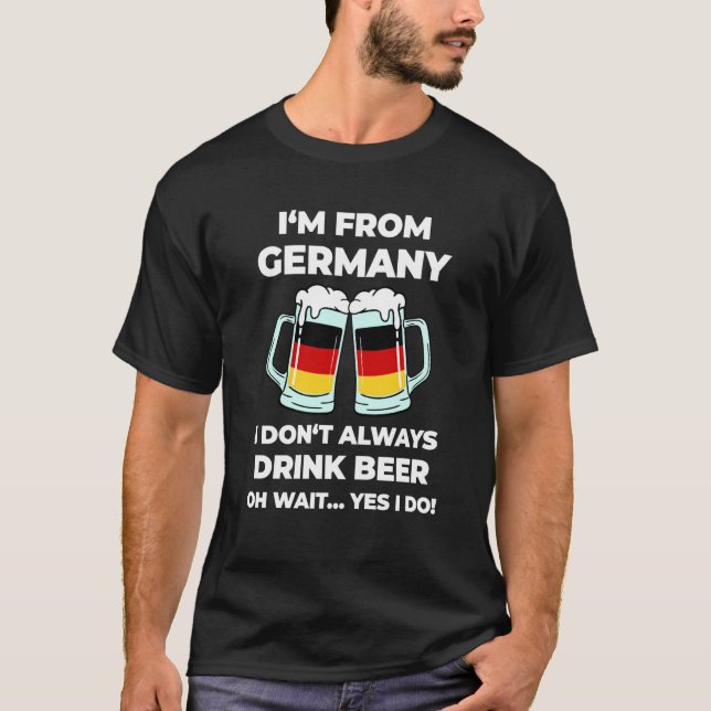 Camiseta German abroad emigrant expatriat saying typical Ge (Frente)