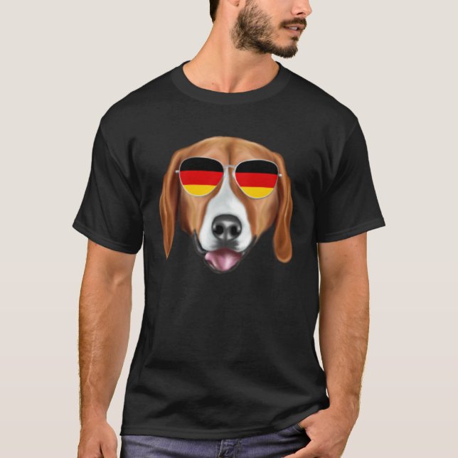 Camiseta German Flag American Foxhound Dog Germany Pocket (Frente)
