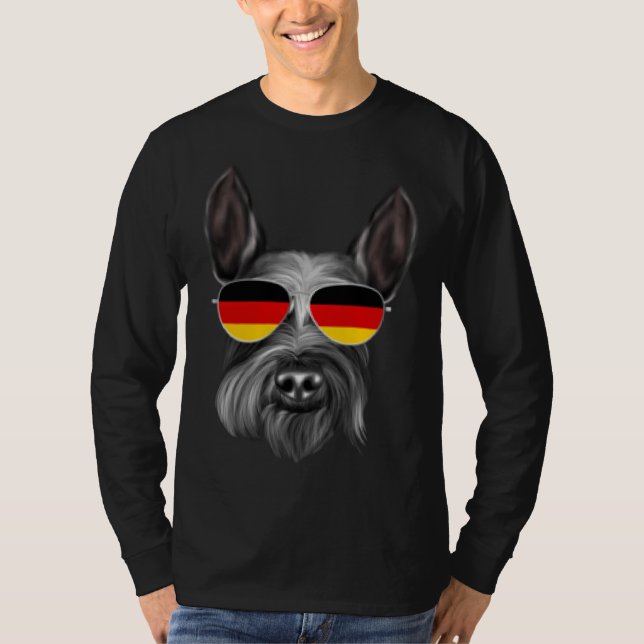 Camiseta German Flag Giant Schnauzer Dog Germany Pocket (Frente)