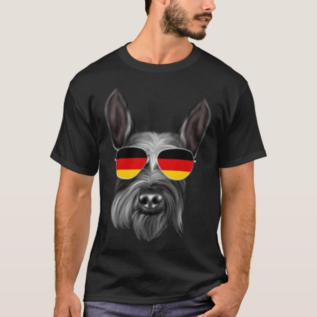 Camiseta German Flag Giant Schnauzer Dog Germany Pocket (Frente)