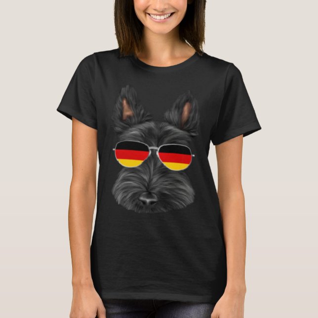Camiseta German Flag Scottish Terrier Dog Germany Pocket (Frente)