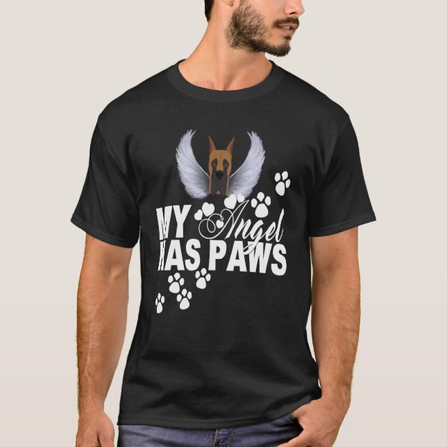 Camiseta German Great Dane Dog  My Angel Hat Paws Pet (Frente)