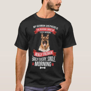 Camiseta German shepherd Acordar Para Cima De Manhã