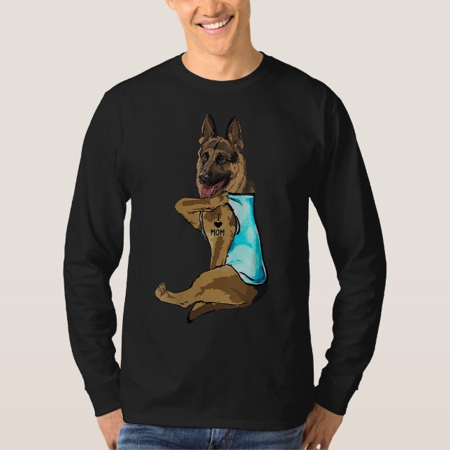 Camiseta German shepherd Adoro A Tatuagem Da Mãe (Frente)