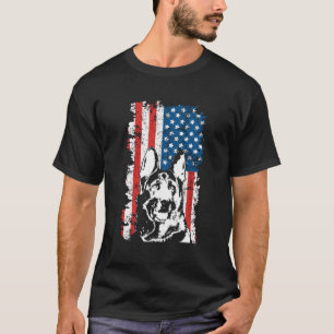 Camiseta German shepherd American Flag