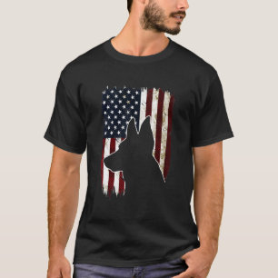 Camiseta German shepherd American Flag Dog