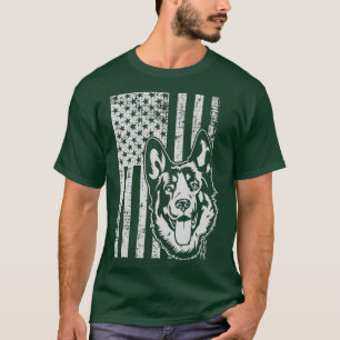 Camiseta german shepherd American Flag Dog Lover