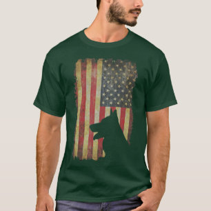 Camiseta German shepherd americano Flag Funny Dog Proprietá