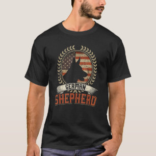 Camiseta German shepherd Americano Flag Usa Patriótico Cão