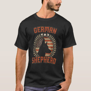 Camiseta German shepherd Americano Flag Usa Patriótico Cão 