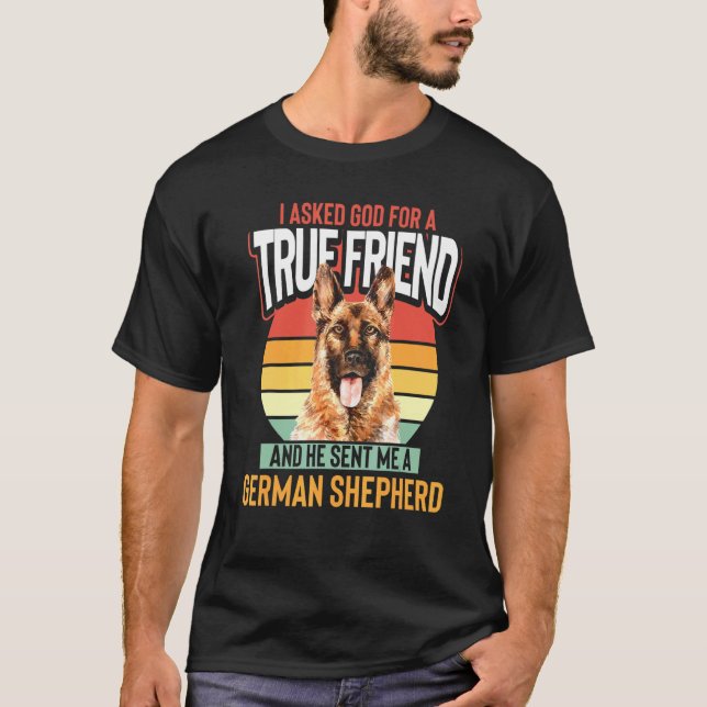 Camiseta German shepherd Amigo do Cão Animal (Frente)