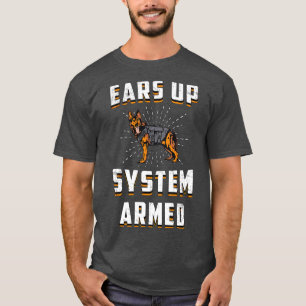 Camiseta German shepherd Aumenta a Vintagem do Cachorro Arm