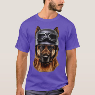 Camiseta German shepherd Biker No Capacete De Moto