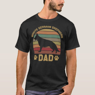 Camiseta German shepherd Branco Antigo Proprietário do pai