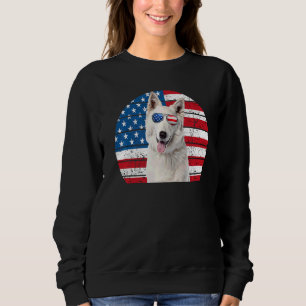 Camiseta German shepherd Branco - Bandeira Americana 4 de j