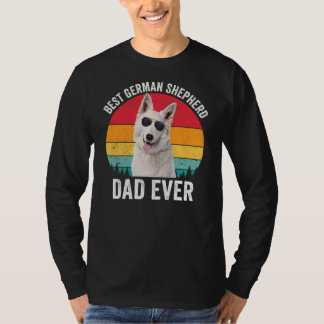Camiseta German shepherd Branco Cachorro Vintado do Movimen