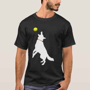 Camiseta German shepherd Branco Cães Cães Csd Pegando Tensã
