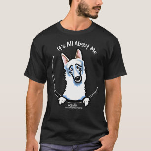 Camiseta German shepherd Branco Pocket É Tudo Sobre Mim