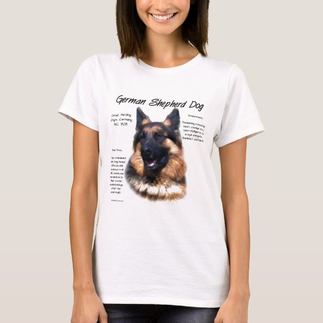 Camiseta German shepherd (cabelos longos) História Design (Frente)