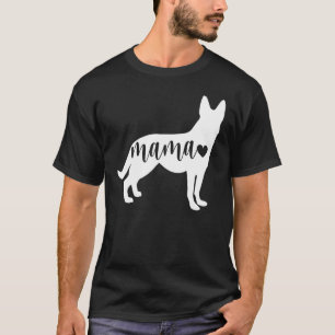 Camiseta German shepherd Cachorro Mama Com Coração
