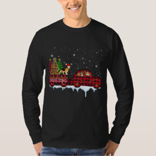 Camiseta German shepherd Cachorro Natal Carro Vermelho Xadr