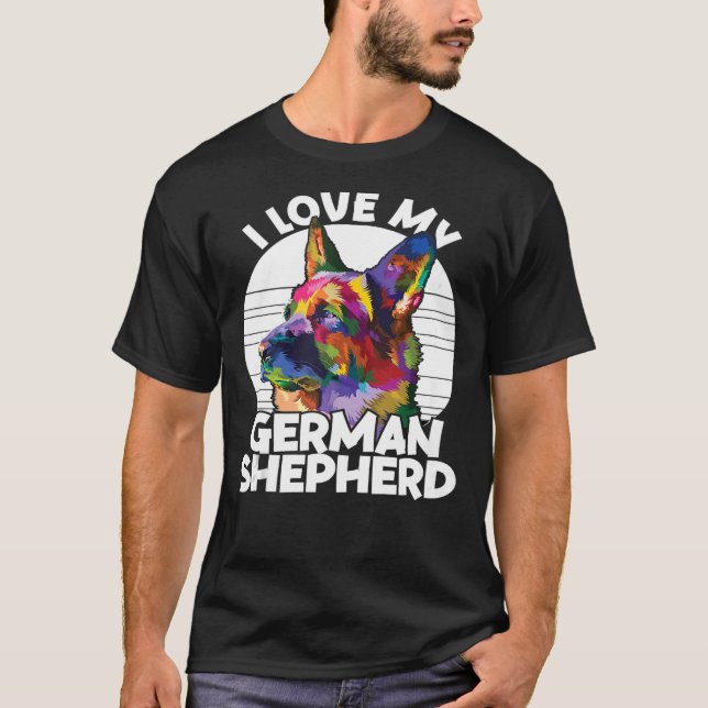 Camiseta German shepherd Cachorro Proprietário De Pet Eu Am (Frente)